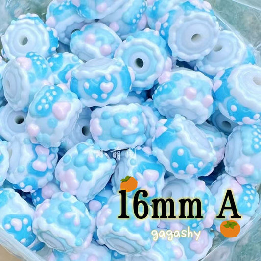 【D1】Acrylic Beads Butterfy Bear Luminous UV CARTOON 1$